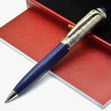 MOM CT R De Series Luxury Ballpoint Pens Green Blue Red Barrel Silver Diagonal Grain Writing Stationery  Office Supplies