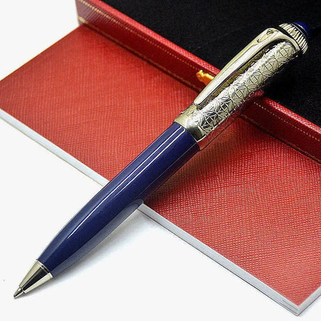 MOM CT R De Series Luxury Ballpoint Pens Green Blue Red Barrel Silver Diagonal Grain Writing Stationery  Office Supplies