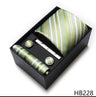 Luxurious Dropshipping 8 cm Birthday Gift Silk Tie Hanky Pocket Squares Cufflink Set Tie Clip Necktie Box Geometric