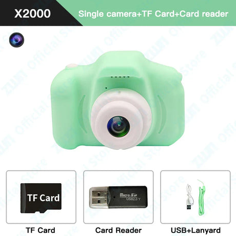 Children Camera Waterproof 1080P HD Camera Video Toys 2 Inch Color Display Outdoor Camera SLR Camera Kid Toy+32G Memory Card