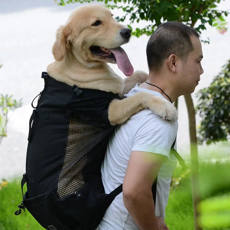 Large Dog Carrier Bag Pet Travel Carrying Backpack Dog Head Out Breathable Double Shoulder Bag Outdoor Bicycle Hiking Backpack