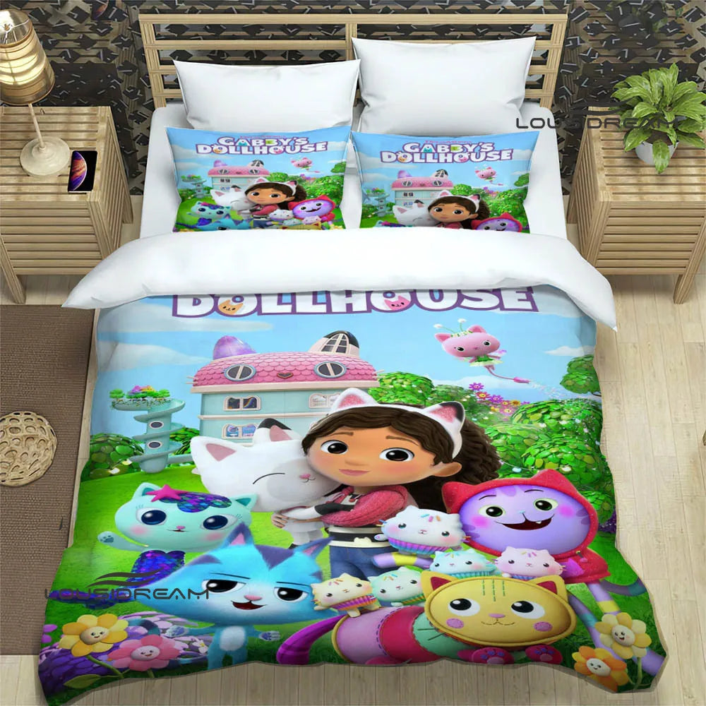 Gabby's Dollhouse Bedding Sets exquisite bed supplies set duvet cover bed comforter set bedding set luxury birthday gift