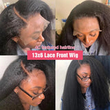 Kinky Straight 13x6 HD Lace Frontal Wig Human Hair Brazilian Glueless Yaki 13x4 Lace Front Human Hair Wigs For Women Preplucked