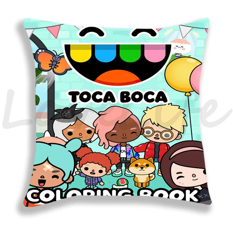 Toca Life World Pillow Case Home Decorative Toca Boca Throw Pillowcase 45*45cm Sofa Cartoon Cushion Covers Zipper Pillow Cover