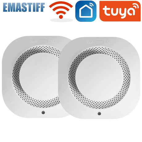 Tuya Smart WiFi 90DB Smoke Detector Sensor Alarm Home Security System Siren Fire Protection Smart Life APP Notification