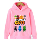 Kids Anime Stumble Guys Hooded Sweatshirts Long Sleeve Pullover Boys Girls Game Print Hoodies Stumble Guys Children Hoodie Tops