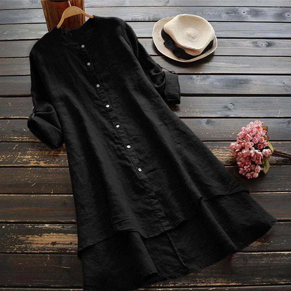 Women's Autumn O-Neck Cotton Linen Baggy T-Shirt Tops Clothes Oversized Ladies Casual Blouse Tee Clothing L-5XL Plus Size 2023