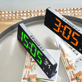 Voice Control Digital Alarm Clock Temperature Dual Alarm Snooze Desktop Table Clock Night Mode 12/24H LED Clock Watch Desk Clock