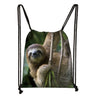 Cute Animal Sloth Alpaca Drawstring Bags Women Storage Bag for Travel Ladies Softback Backpack Teenager Girls Bookbag Gift