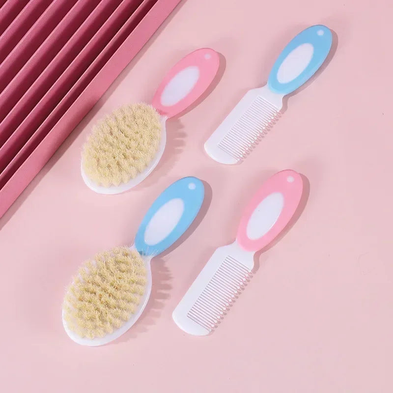 2pcs Set Baby Care Comb Anti-scratch Boy Girl Hairbrush Kids Combs Newborn Hair Brush Infant Comb Head Massager