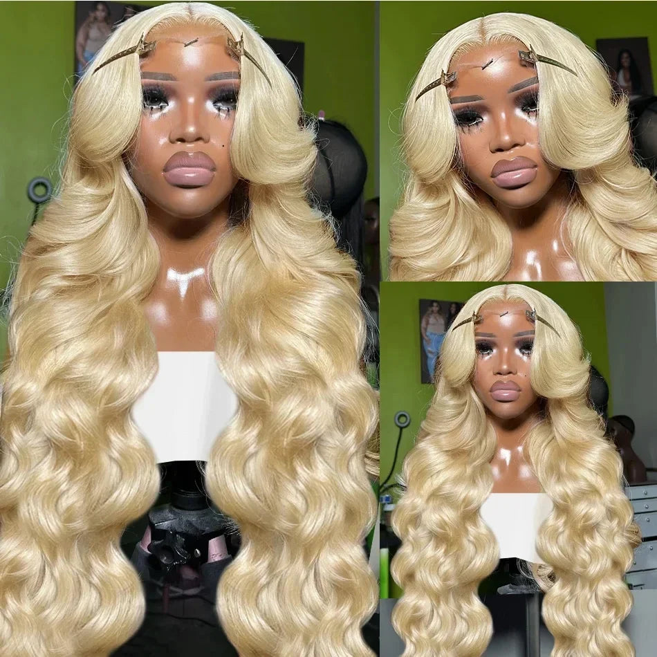 30 32 Inch 613 Honey Blonde Body Wave 13x6 HD Lace Frontal Human Hair Wigs Brazilian Colored 5x5 Closure Glueless Wig For Women