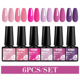 6Pcs Metallic Gel Nail Polish Set Mirror Metal Color Gel Polish Semi Permanent Varnish Soak Off UV LED Gel Nail Art Manicure