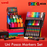 Japan Posca Marker Pen Set Non-Toxic Utilies Escolares Used On Multiple Materials Paper Cloth Glass Canvas Ceramic Plastic Safe