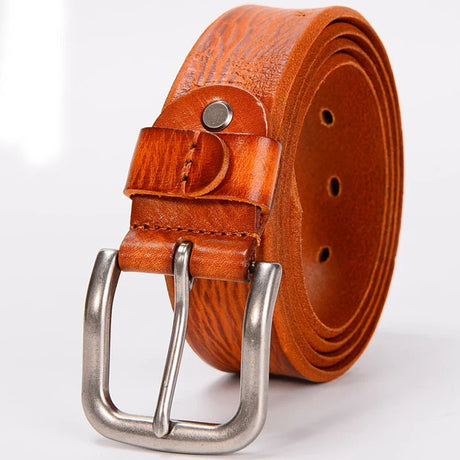 3.8CM Top Cowhide Belt Men Copper Buckle Top Genuine Leather Casual Jeans Belt High Quality All-match  Retro personal Male Strap