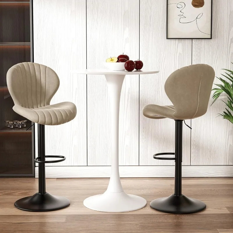 Bar Stools Set of 2 Modern Swivel Bar Chairs, Barstools Counter Height with High Backrest, Easy 3-5 Minute Assembly