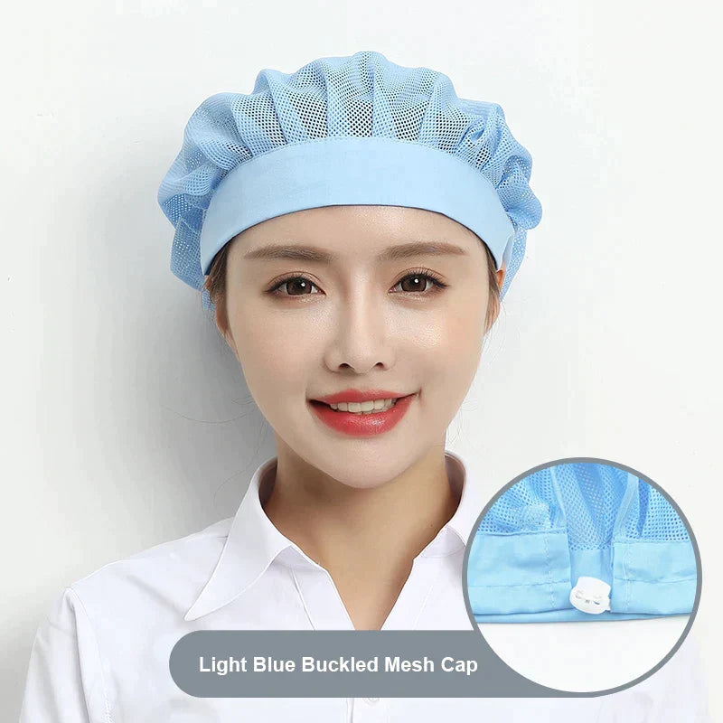 Black Adjustable Food Service Net Hat Kitchen Work Hats Canteen Restaurant Cook Caps Bakery Baking Workshop Breathable Work Cap