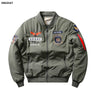 Bomber Jacket Ma1 Air Force Pilot Casual New Arrival Military Style Men Thick Fleece Velvet Coat Winter Male Green Blue Khaki