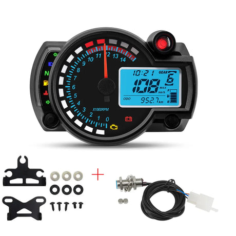 2023 Universal LCD Digital Motorcycle 7Colors Speed Gauge Meter MAX 299KM/H Dashboard New RX2N Odometer Speedometer Instrument