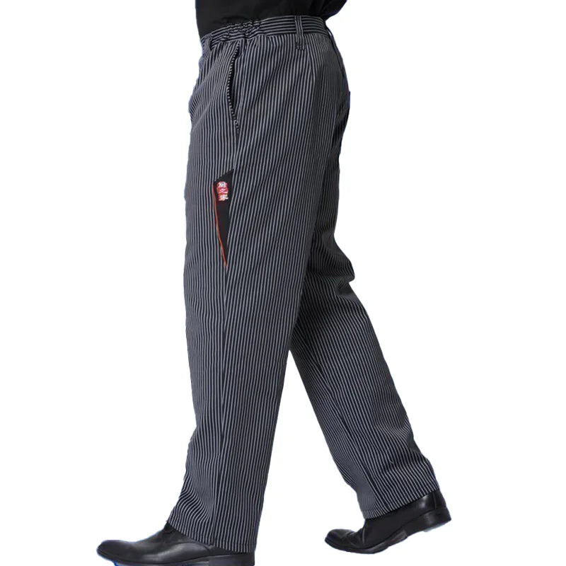 Chef Pants for Men Restaurant Kitchen Unisex Cook Works Catering Elastic Trousers Chef Zebra Pants Chef Bottoms Uniform Men