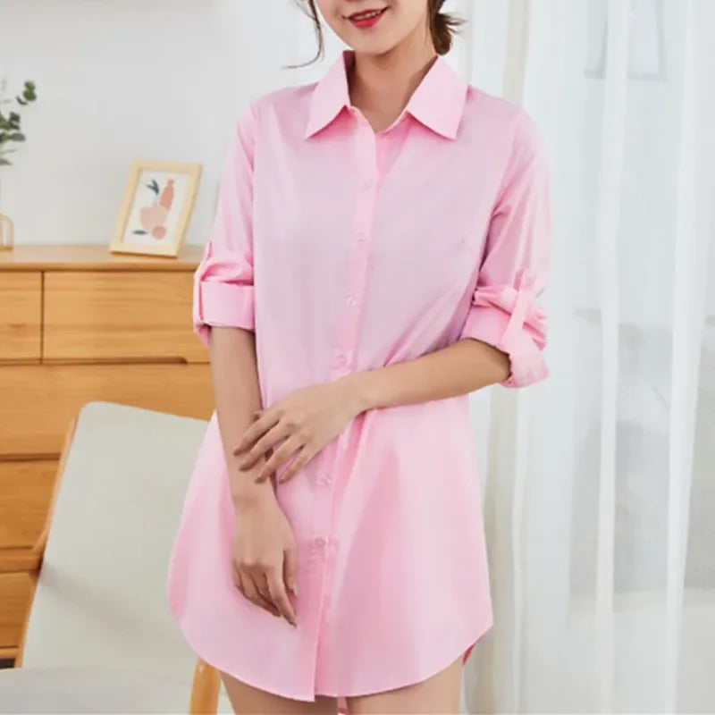 Oversize White Shirt Women Long Sleeve Shirts and Blouses Woman Pink Blouse Ladies Tops Long Shirt Woman Plus Size Women Clothes