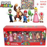 6pcs/set Super Mario Bros PVC Action Figure Toys Dolls Model Set Luigi Yoshi Donkey Kong Mushroom for kids birthday gifts AAA