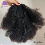 Drawstring Ponytail Human Hair 4c Afro Kinky Curly Ponytails Real Mongolian Remy Hair Pony tail Clip In Extensions Bundles 120g