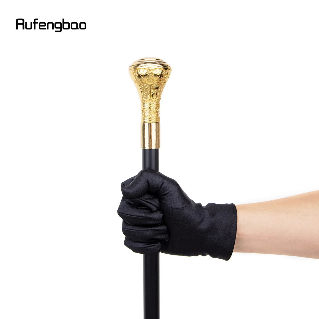 Golden Luxury Octagon Handle Walking Stick with Hidden Plate Self Defense Fashion Cane Plate Cosplay Crosier Stick 93cm