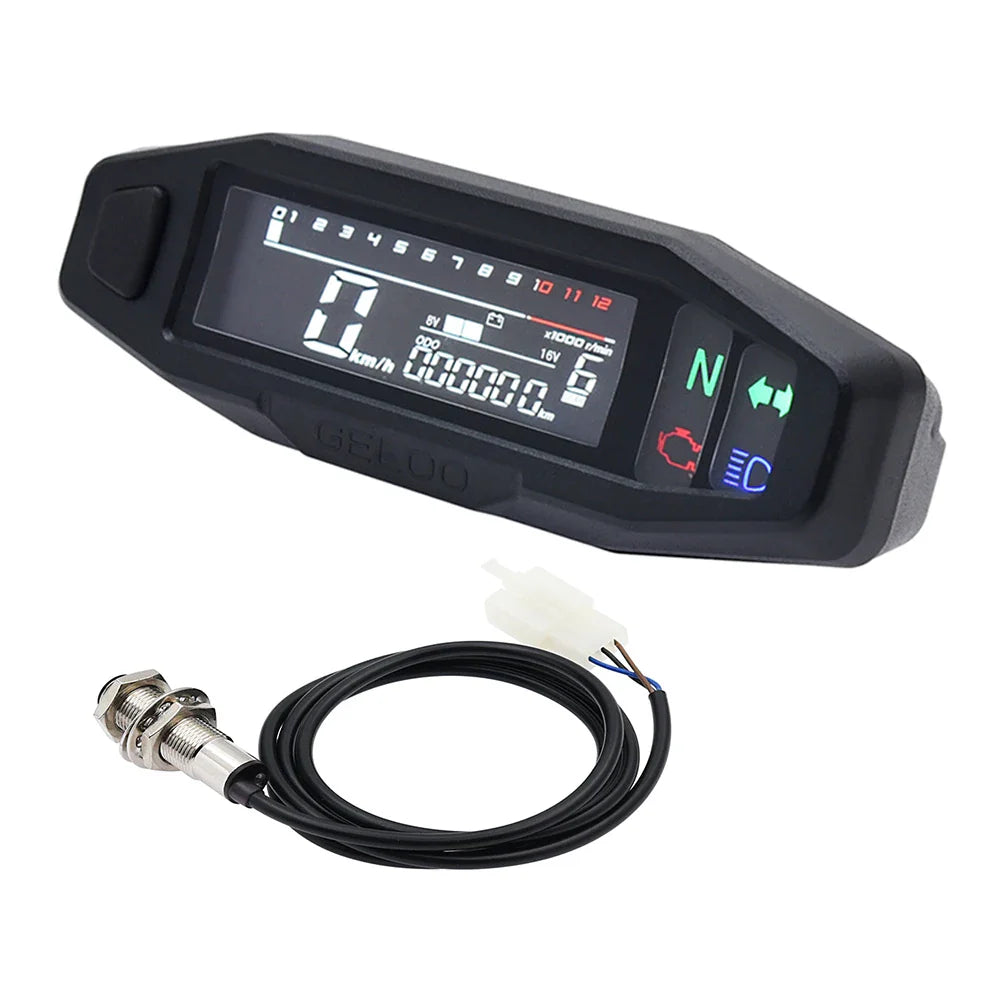 Newest Motorcycle Speedometer Oil Gauge Tachometer Universal Digital Meters Instrument Cluster Turn Signal Light Indicator