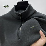 New high-quality Plush and Thickened Hoodie for Men's Winter Warmth T-shirt With Long Sleeves and Standing Collar Base Shirt Top