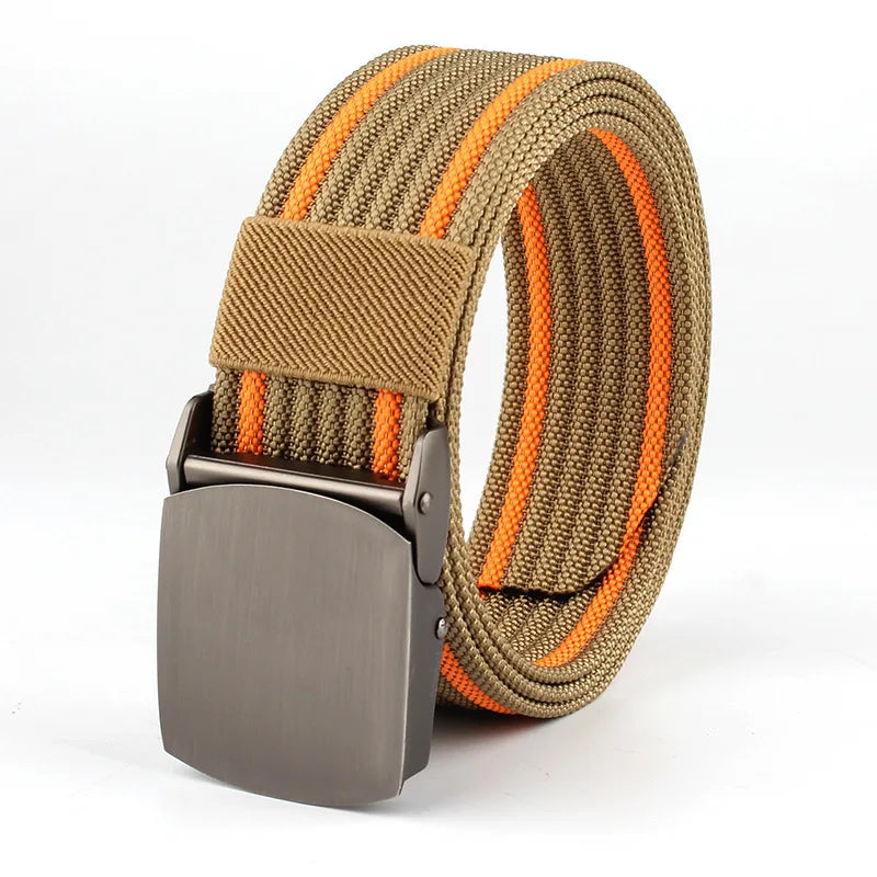 High Quality Belt Nylon Canvas Metal Automatic Buckle Army Outdoor Hunting Webbing Jeans Tactical Belts For Men Male Fashion