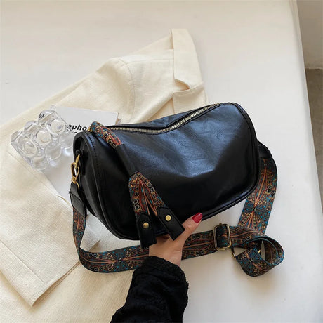 Vintage Saddle Crossbody Bags for Women Fashion Trend Small PU Leather Luxury Design Pillow Shoulder Bag Handbags and Purses