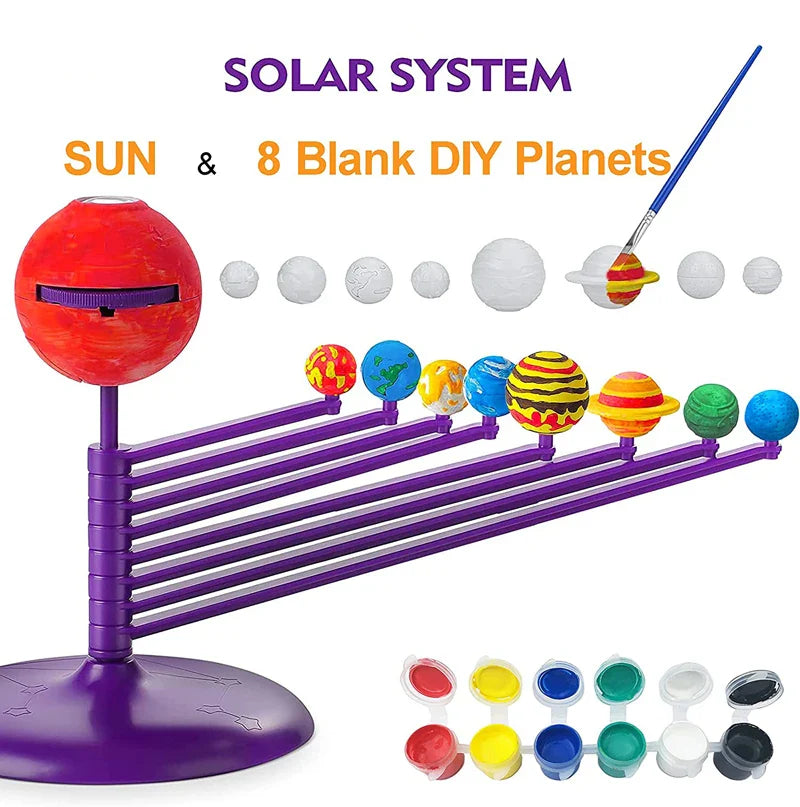 Solar System Projector Kids Toy STEM Technology Gadget DIY Painting Planets Model Science Toys Educational Toys For Children