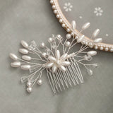 Crystal Pearl Hair Comb Clip Hairpin For Women Bride Party Rhinestone Bridal Wedding Hair Accessories Jewelry Comb Pin Headband