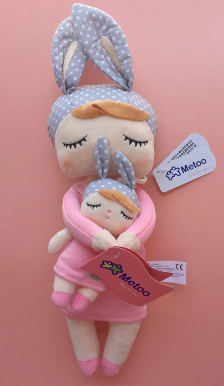 Metoo Doll Stuffed Toys Kawaii Mother and Kid 2 Piece Angela Plush Sleeping Toys For Girls Newborn Baby Christmas Birthday Gift