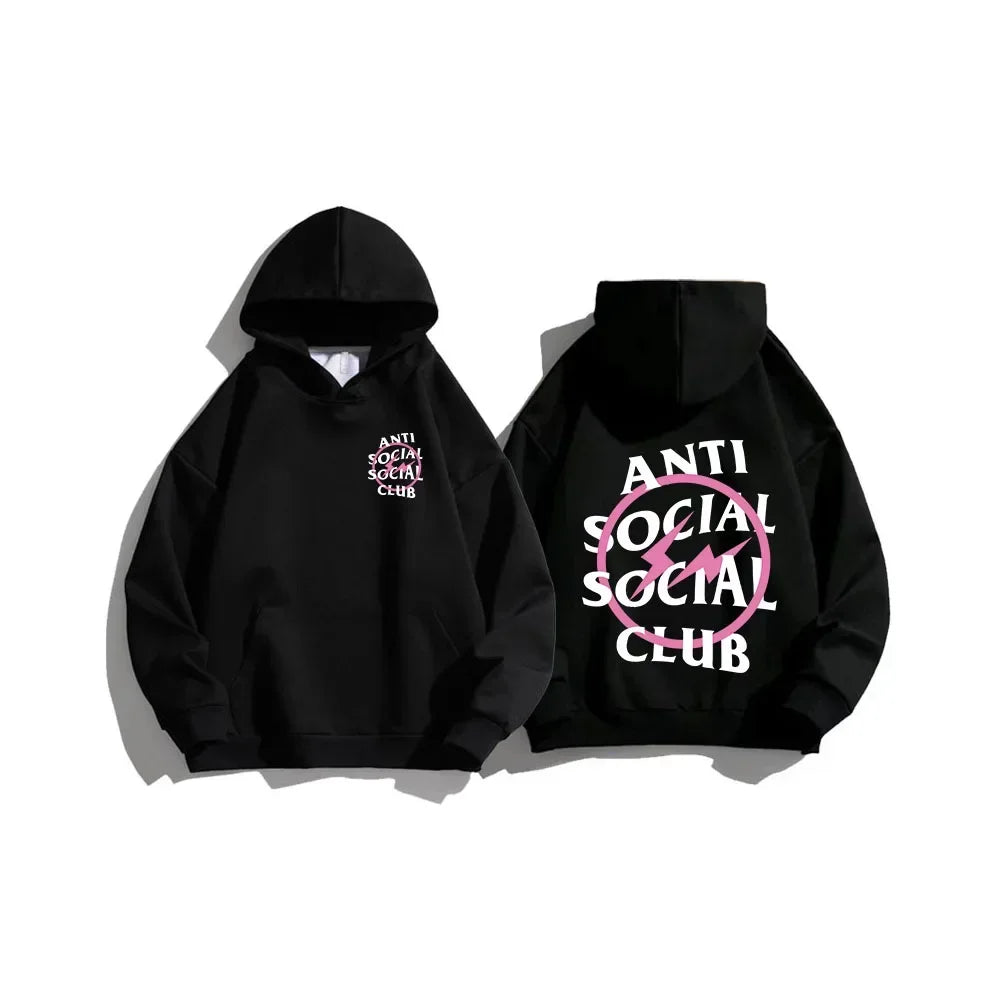 Anti Social Lifting Club Winter Sweatshirt Plus Size Hoodie Sweater Women's Sayings Quote Letters Printed Autumn Female Clothing