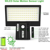 JESLED Outdoor Solar Light, 90 LED, LED Spotlight with Motion Sensor, Waterproof with 3 Smart Modes for Garden, Pat