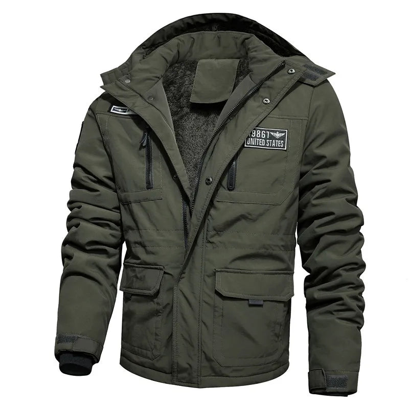 2024 Male Military Winter Puffer Men Long Coats Military Hood Warm Tactical Bomber Army Korean Thick Parka Thermal Padded Coat