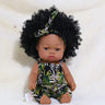 35cm Newborn Reborn African Doll Baby Simulation Soft Vinyl Children Lifelike Toys Christmas Birthday Toys Dolls for Babies