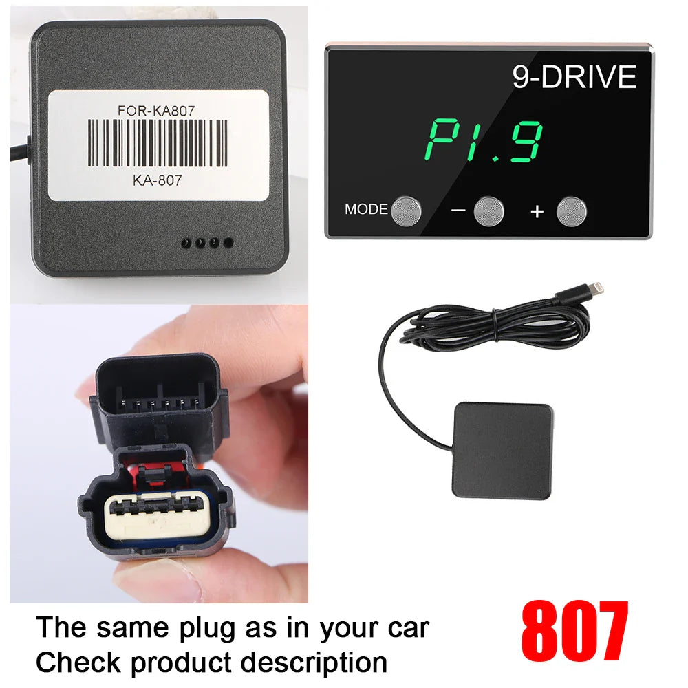 9 Drive 5 Modes Digital Car Throttle Response Controller Racing Accelerator Potent Car Pedal Booster Electronics Accessories