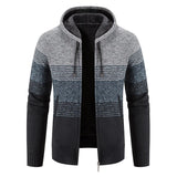 Autumn Winter Warm Cardigan Male Thick Knit Sweaters Fleece Coat Man Zip-Up Jacket Knitted Jumper Hooded Sweatshirt Men Clothing