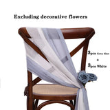 6PCS RUST Chiffon Chair Sashes 30 x 270cm Wedding Aisle Decoration for Weddings Christmas Baby Shower Birthday Party Decorations