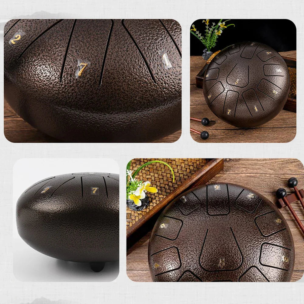 8 Inch Steel Tongue Drum 11 Notes Handpan Drum with Drum Mallet Finger Picks Percussion for Meditation Yoga