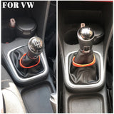 Car Gear Shift Knob Lever Stick Gaiter Boot Cover Collar Leather For VW Volkswagen POLO 6C 2015 2016 2017 2018