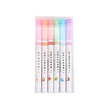 1/6Pcs/set Kawaii Flowers Line Shaped Highlighter Pens Roller Tip Curve Liner Marker for Writing Journaling Drawing Stationery