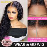 Deep Wave Glueless Wig Human Hair Ready To Wear And Go PrePlucked For Women Precut 13x6 Hd Frontal Curly Lace Front Wigs On Sale