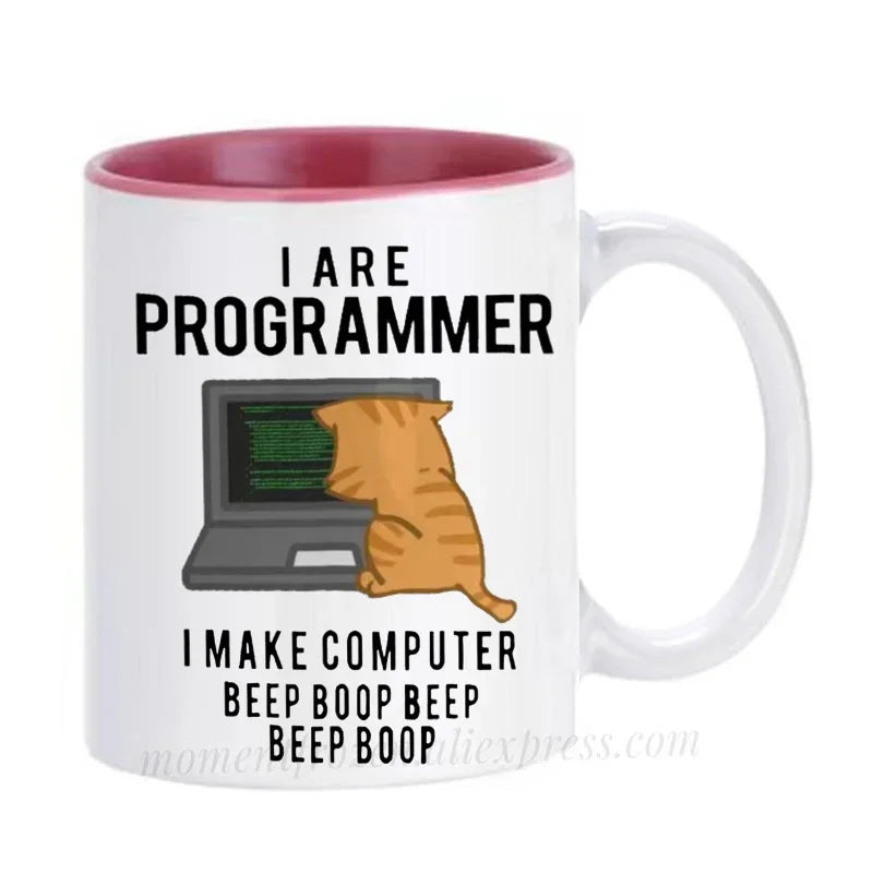 Engineer Mugs Computer Programmer Cups Programming Debugging Teaware Tea Coffee Coffeeware Geek Nerd Coworker Gift Coder Unicode