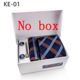 Luxury Tie Set Gift Box For Men Wedding Jacquard Necktie Square Clip Cufflinks Handkerchief Brezo Pour Teal Tie