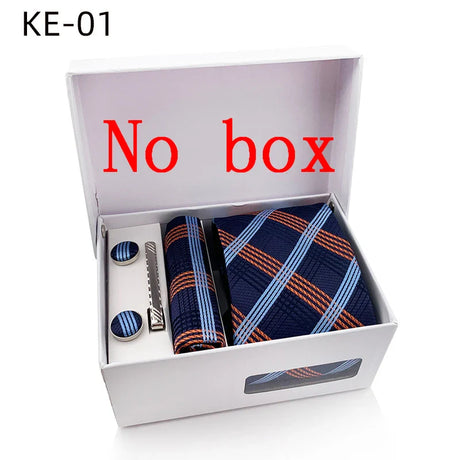 Luxury Tie Set Gift Box For Men Wedding Jacquard Necktie Square Clip Cufflinks Handkerchief Brezo Pour Teal Tie