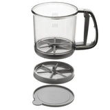 Stainless Steel Mesh Shaker Sieve Cup Crank Flour Sifter With Measuring Scale Flour Icing Sugar Shaker Sieve Cup Bakeware Tool