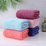 Coral Velvet Towel Soft Absorbent Adult Beach Towel Thickened Bath Towel Set Lucky Grid Pattern Handkerchief Towels Home Textile